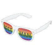 Rainbow Stripes Gay Bruiloft Party Shades Bestman Retro Zonnebril (Gekanteld)