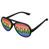 Rainbow Stripes Gay Bruiloft Party Shades Groom Aviator Zonnebril (Gekanteld)