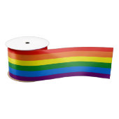 Rainbow Stripes Gay Pride LGBT-ondersteuning Satijnen Lint (Spoel)
