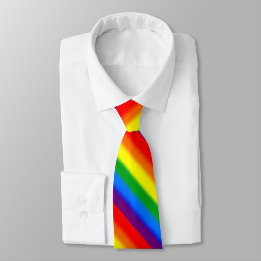 Rainbow Stripes Gay Pride LGBT-ondersteuning Stropdas (Gebonden)