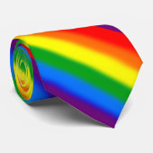 Rainbow Stripes Gay Pride LGBT-ondersteuning Stropdas (Opgerold)
