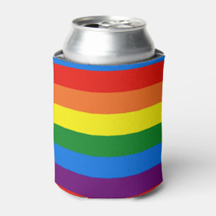 Rainbow Stripes Gay Pride LGBT Support Custom Blikjeskoeler