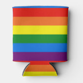 Rainbow Stripes Gay Pride LGBT Support Custom Blikjeskoeler (Voorkant)