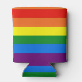 Rainbow Stripes Gay Pride LGBT Support Custom Blikjeskoeler (Achterkant)