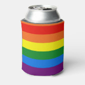 Rainbow Stripes Gay Pride LGBT Support Custom Blikjeskoeler (Blikje Achterkant)