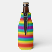Rainbow Stripes Gay Pride LGBT Support Custom Flesjeskoeler (Fles Achterkant)