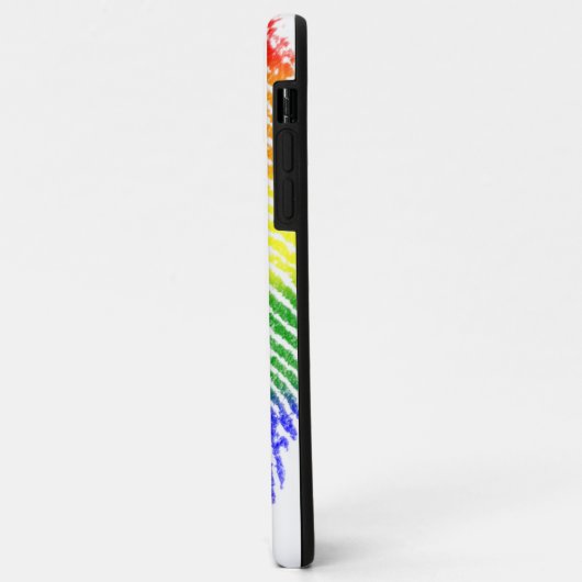 Rainbow Stripes Gekleurde Vingerafdruk iPhone Case (Achterkant/links)