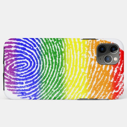 Rainbow Stripes Gekleurde Vingerafdruk iPhone Case (Achterkant (horizontaal))