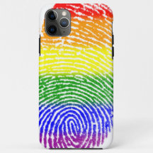 Rainbow Stripes Gekleurde Vingerafdruk iPhone Case