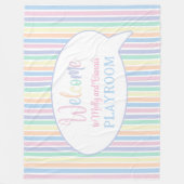 Rainbow stripes gepersonaliseerde kinder speelkame fleece deken (Voorkant)