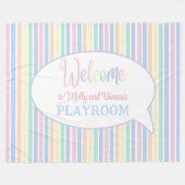 Rainbow stripes gepersonaliseerde kinder speelkame fleece deken (Voorkant (Horizontaal))