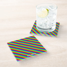 Rainbow Stripes - Glas Onderzetter