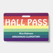 Rainbow Stripes Hall Pass Badge voor leraren (Voorzijde)