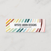 Rainbow Stripes Handgemaakte Custom PriceSize Hang Mini Visitekaartje (Voorkant)