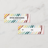 Rainbow Stripes Handgemaakte Custom PriceSize Hang Mini Visitekaartje (Voorkant / Achterkant)