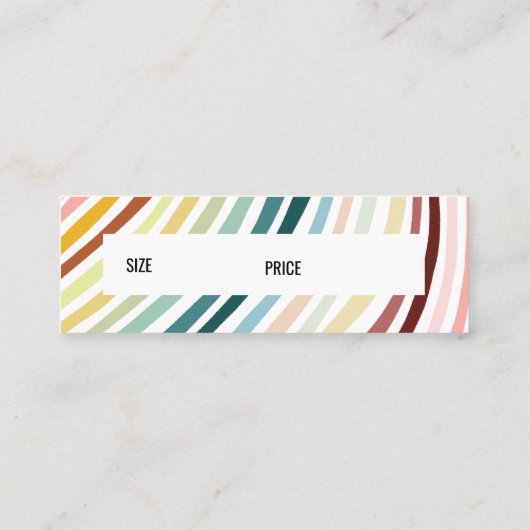 Rainbow Stripes Handgemaakte Custom PriceSize Hang Mini Visitekaartje (Achterkant)