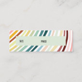 Rainbow Stripes Handgemaakte Custom PriceSize Hang Mini Visitekaartje (Achterkant)