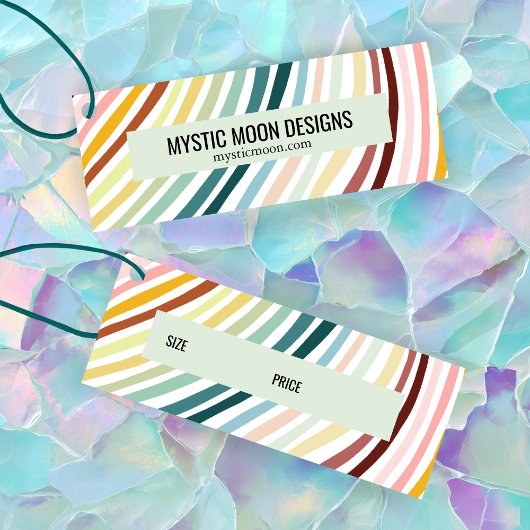 Rainbow Stripes Handgemaakte Custom PriceSize Hang Mini Visitekaartje