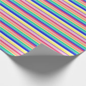 Rainbow Stripes Happy Colorful Cadeaupapier (Hoek)