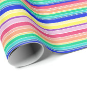 Rainbow Stripes Happy Colorful Cadeaupapier (Rol Hoek)