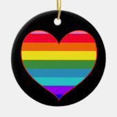 Rainbow Stripes Heart Keramisch Ornament (Voorkant)