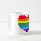 Rainbow Stripes Heart Koffiemok (Voorkant links)