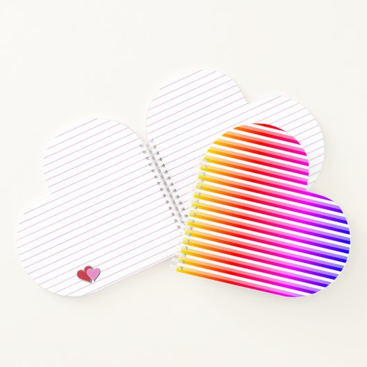 Rainbow Stripes Heart Notitieboek (Binnen)