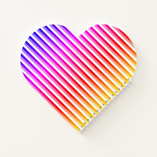 Rainbow Stripes Heart Notitieboek (Achterkant)