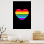 Rainbow Stripes Heart Poster (Keuken)