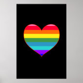 Rainbow Stripes Heart Poster (Voorkant)