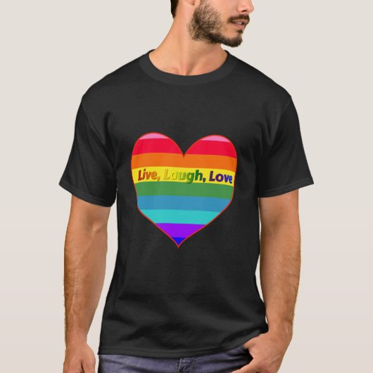 Rainbow Stripes Heart T-shirt (Voorkant)