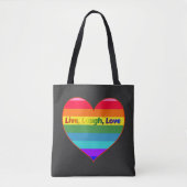 Rainbow Stripes Heart Tote Bag (Voorkant)