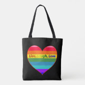 Rainbow Stripes Heart Tote Bag (Achterkant)