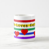 Rainbow Stripes Hearts First Names aanpassen Koffiemok (Center)