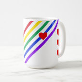 Rainbow Stripes Hearts Names Gepersonaliseerd Love Koffiemok (Voorkant rechts)