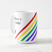 Rainbow Stripes Hearts Names Gepersonaliseerd Love Koffiemok (Voorkant links)