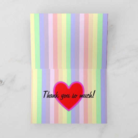 Rainbow Stripes Je bent geweldig, dank je wel Kaart (Binnen)