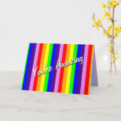 Rainbow Stripes Je bent geweldig, dank je wel Kaart (Gele Bloem)