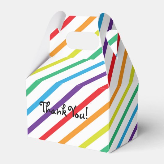 Rainbow Stripes Leuk Verjaardagsfeestje Favor Boxe Bedankdoosjes (Voorkant Zijde)