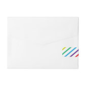 Rainbow Stripes Leuke Wrap Rond Uitnodigen Labels Omwikkelbaar Adreslabel (Achterkant)
