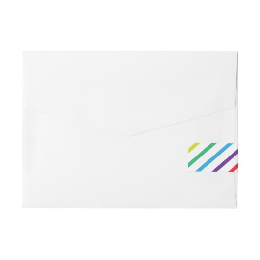 Rainbow Stripes Leuke Wrap Rond Uitnodigen Labels Omwikkelbaar Adreslabel (Achterkant)