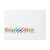 Rainbow Stripes Leuke Wrap Rond Uitnodigen Labels Omwikkelbaar Adreslabel (Voorkant)