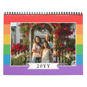 Rainbow Stripes LGBT-familie Foto's Kalender