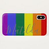Rainbow Stripes LGBT Persoonlijke naam Case-Mate iPhone Case (Achterkant (horizontaal))