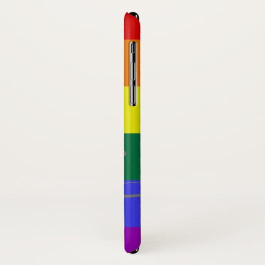 Rainbow Stripes LGBT Persoonlijke naam Case-Mate iPhone Case (Achterkant/links)