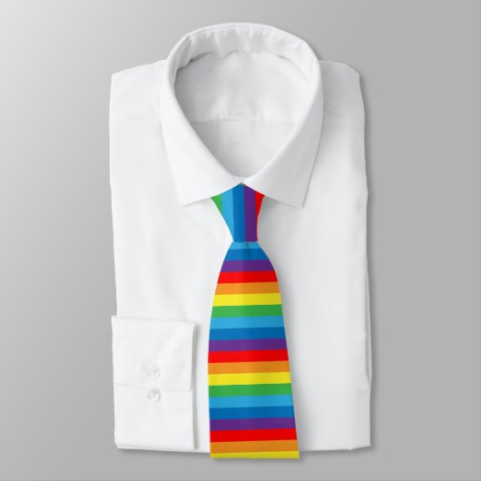 Rainbow Stripes LGBTQ-patroon Stropdas (Gebonden)
