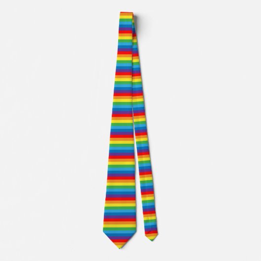 Rainbow Stripes LGBTQ-patroon Stropdas (Voorkant)