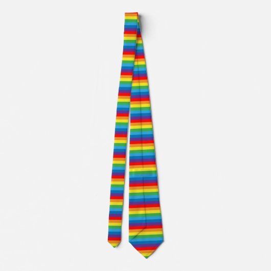 Rainbow Stripes LGBTQ-patroon Stropdas (Achterkant)
