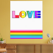 Rainbow Stripes Love Canvas Afdruk (Insitu (Woonkamer))