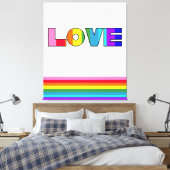 Rainbow Stripes Love Canvas Afdruk (Insitu (Slaapkamer))